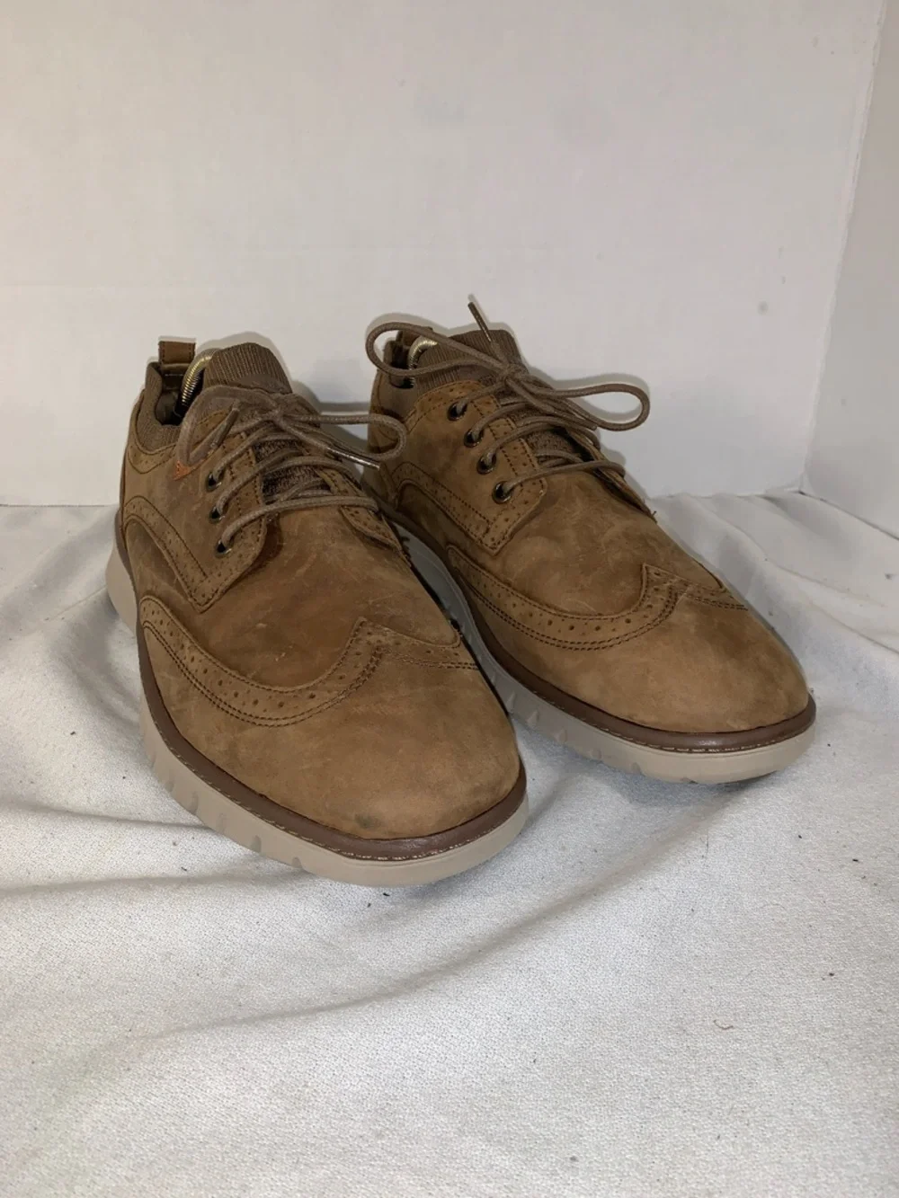 Mark Nason Men's Brown Suede Wingtip Derby Shoes